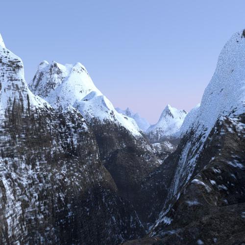 Snowy mountain landscape