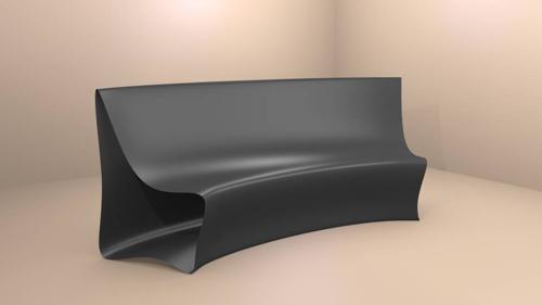 Folded metal bench