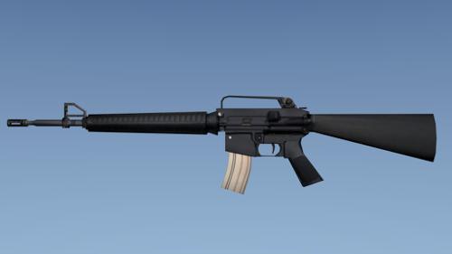 Weapon M16 Low Poly