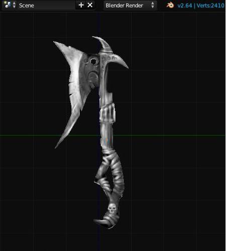 Low Polly Fantasy Battle Axe