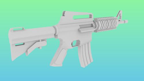M4A1 assult rifle low poly