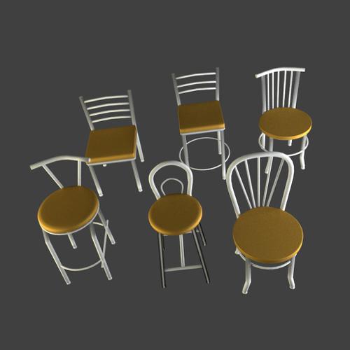 Six different easy chairs