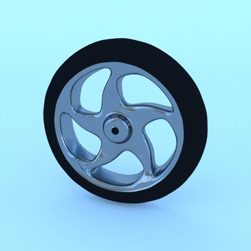 Motorcycle wheel low-poly