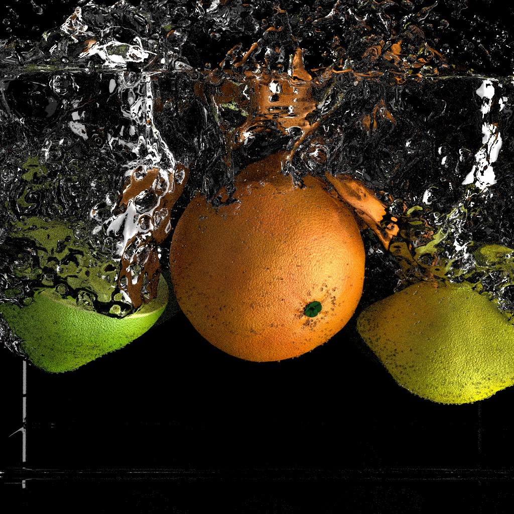 Realistic fruit splash in Cycles
