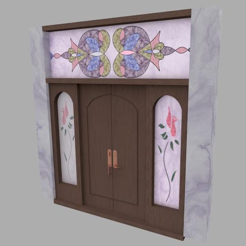 Main Entrance Door and Stained Glass
