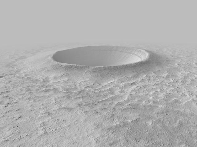 Fresh impact crater