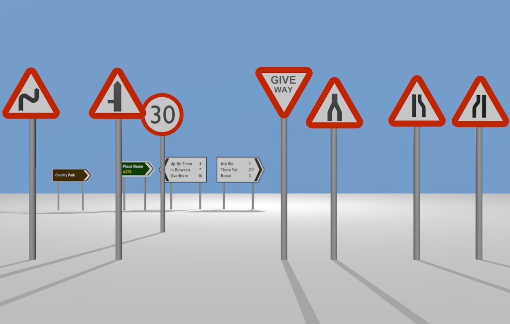 UK Road Signs - Pack 1 UPDATED VERSION