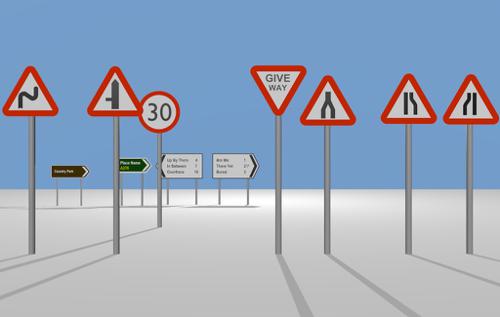 UK Road Signs - Pack 1 UPDATED VERSION