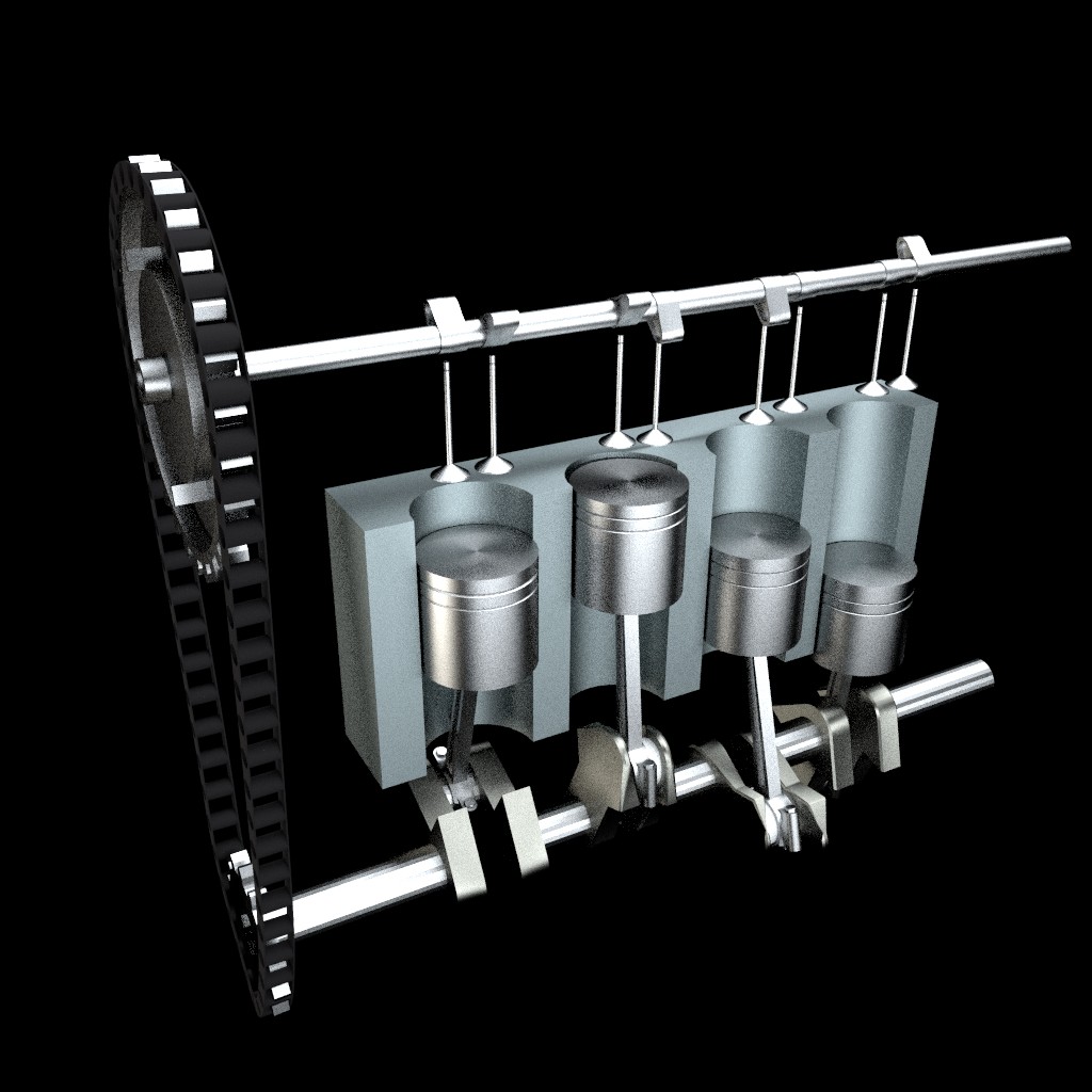 Inside Four Cyl Engine