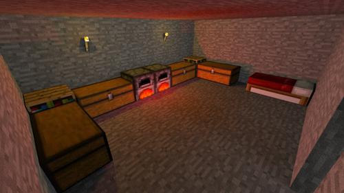 Minecraft House in a cave