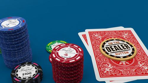 Poker Table and a lucky player