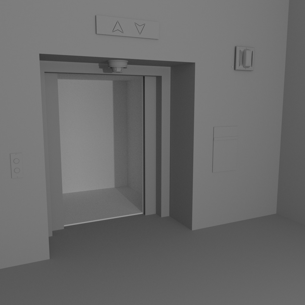 elevator at the end of the hall