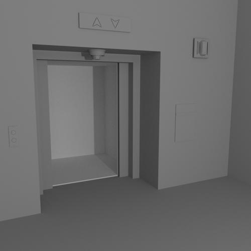 elevator at the end of the hall