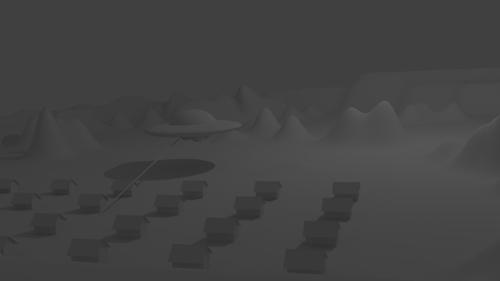 UFO over Town plain