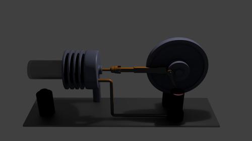 Simple dual piston Stirling engine