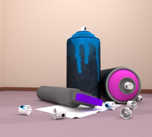 Spray can & marker