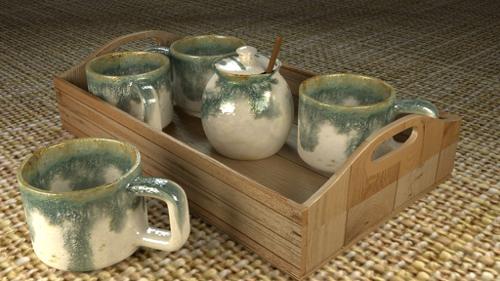 Enamel Clay Cups Set