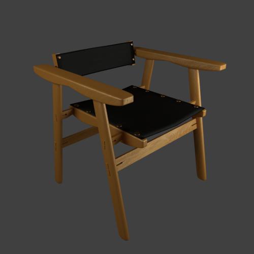 Wood and Leather Chair