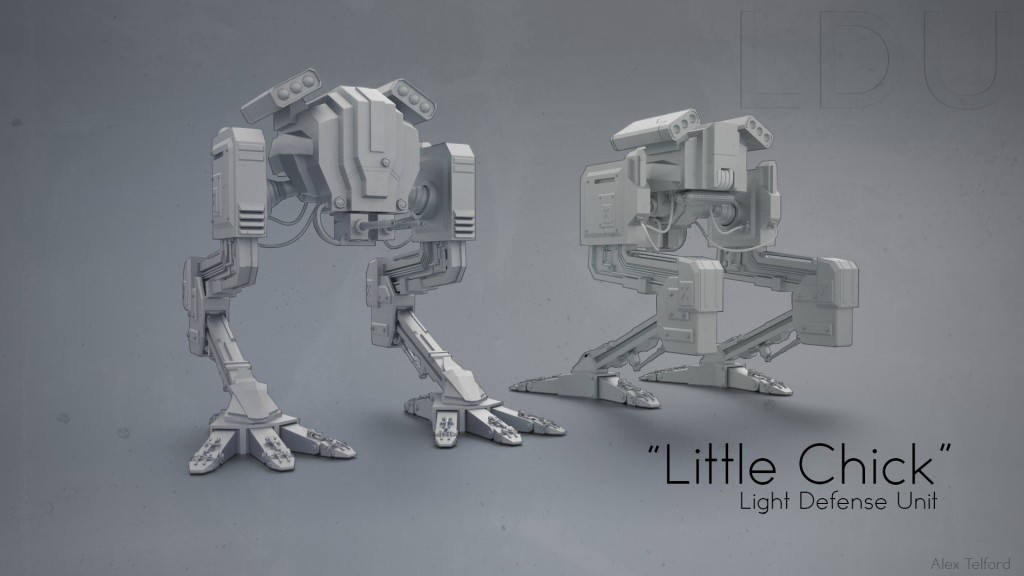 Little Chick Mech - High Poly