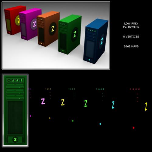 zComputer Towers (Low Poly)