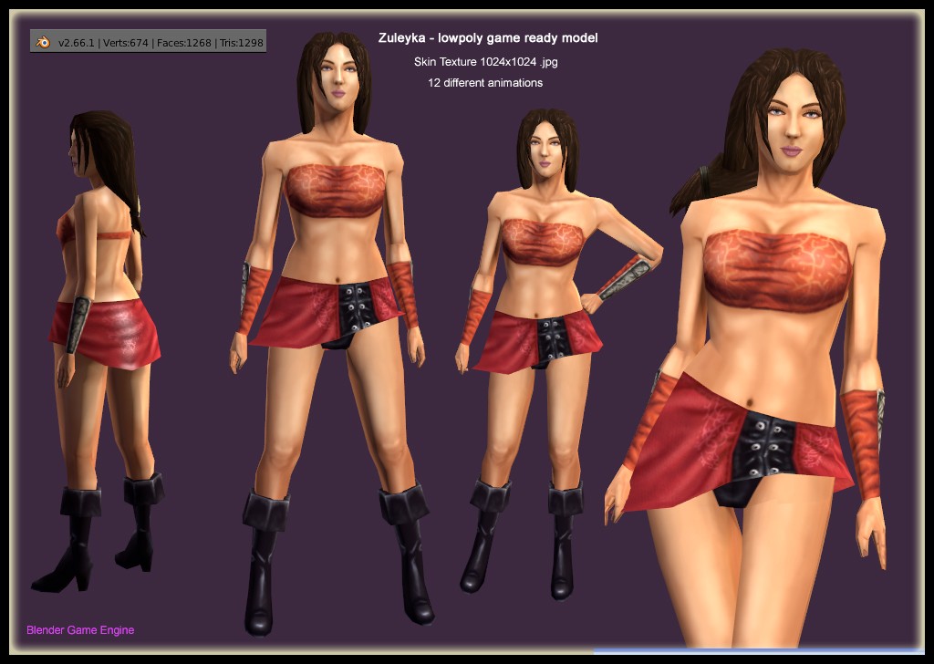 Zuleyka - Lowpoly Gameready Model