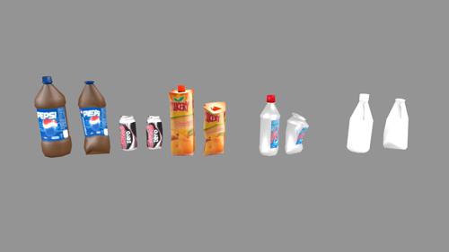 Bottles Pack - Low Poly