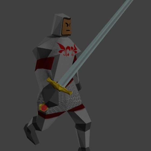 Low Poly Knight with sword