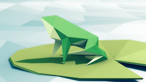 Low-poly frog
